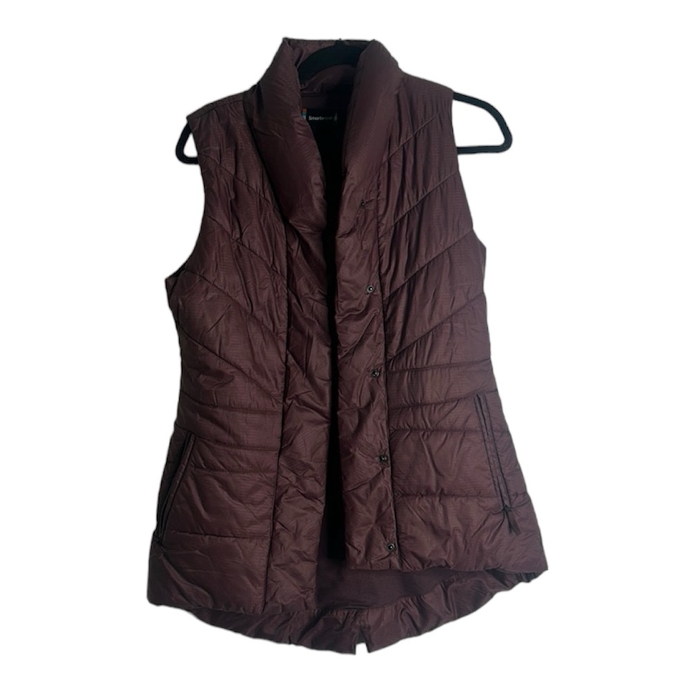 Smart wool smart loft puffer vest size small Burgundy purple